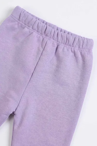 Lila (6-24 Ay) Müslin Fırfırlı  Gül Nakışlı 3 İp Şardonlu Kız Bebek Kışlık Takım 499709