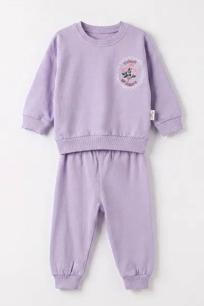 Lila (6-24 Ay) Nakışlı 2 İp Kız Bebek Takım 481016