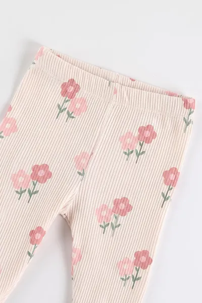 Lila (6-24 Ay) Süzene Papatya Nakışlı Fitilli Taytlı Kız Bebek Takım 478671