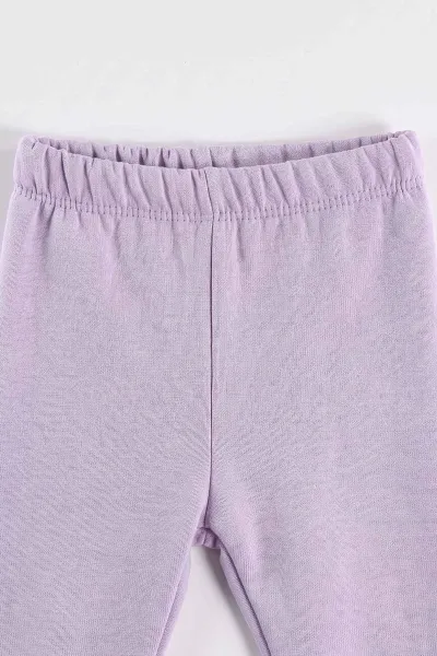 Lila (6-24 Ay)Baskı ve Nakış Detay İçi Şardonlu Kız Bebek Takım 493122