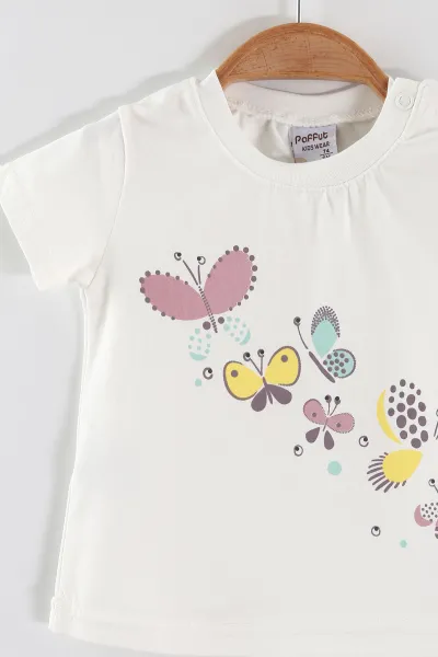 Lila (6-24 Ay)Kelebek Baskılı Kız Bebek Takım 467650