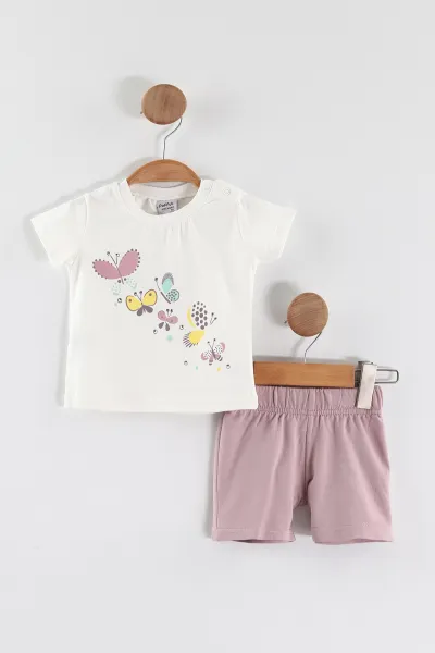 Lila (6-24 Ay)Kelebek Baskılı Kız Bebek Takım 467650