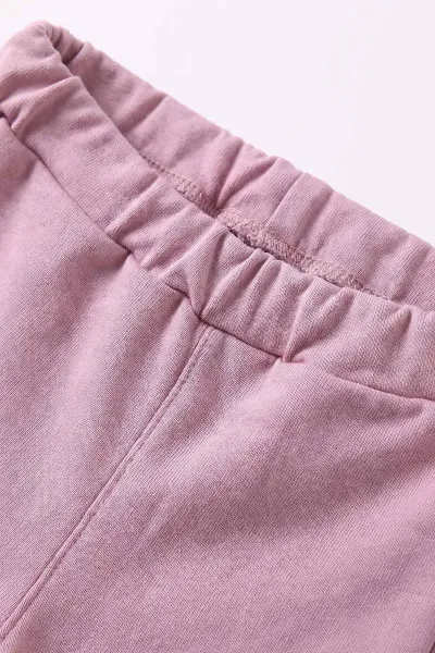 Lila (6-9 Ay) Fiyonklu Kalp Baskılı 2'li Kız Bebek Takım 475981