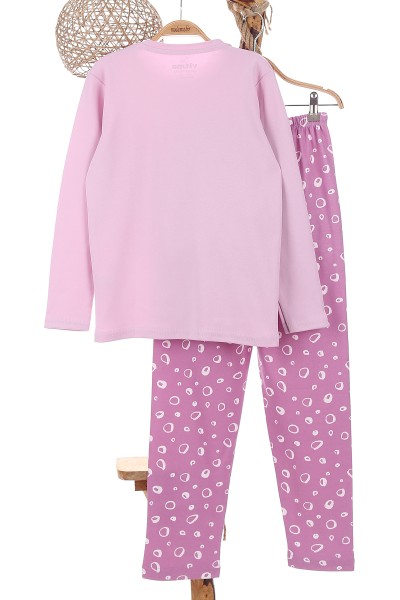 Lila (7-10 Yaş) Çiçekli Kız Baskılı Kız Çocuk Pijama takım 165917