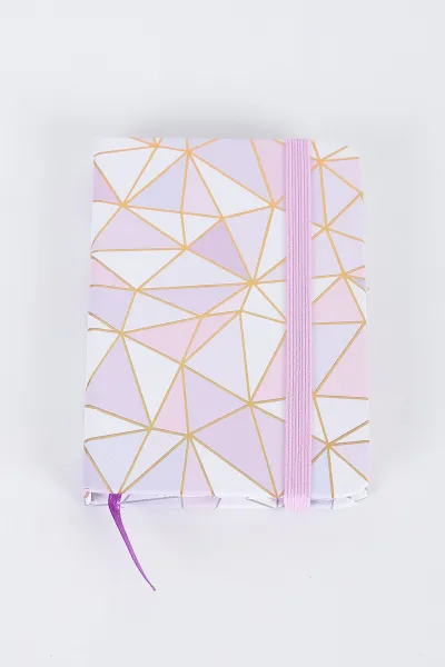 Lila 7x10 Cm Desenli Lastikli Bloknot Defter-Notebook 392520