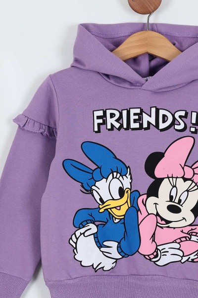 Lila (8-13 Yaş) Frıends Baskılı Kol Fırfırlı Çimalı Kız Çocuk Takım 219689