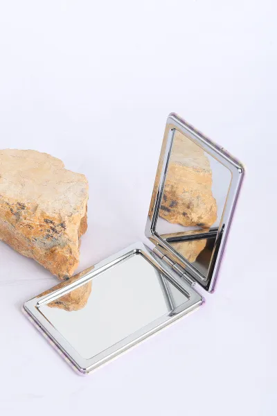 Lila 8.5x6 Cm Kuromi Karakterli Simli Sulu Cep Çanta Aynası 317193
