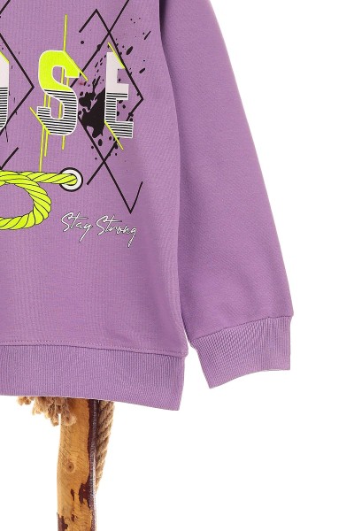 Lila (9-12 Yaş) Rose Baskılı Kız Çocuk Sweat 150956