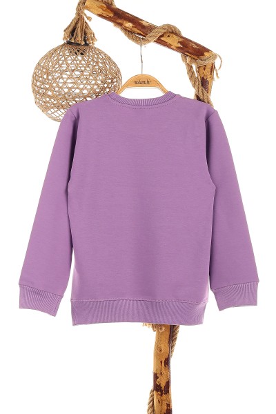 Lila (9-12 Yaş) Rose Baskılı Kız Çocuk Sweat 150956