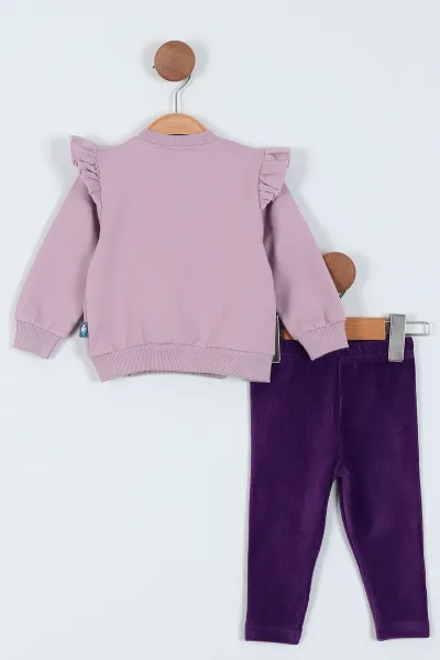 Lila (9-24 Ay) Baskılı Kız Bebe Takım 226260