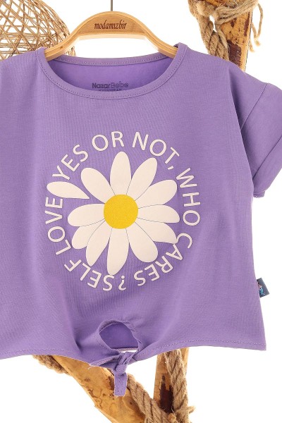 Lila (9-24 Ay) Çiçek Papatya Baskılı Kız Bebe Takım 159614