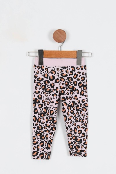 Lila (9-36 Ay) Fiyonk Motifli Fare Baskılı Leoparlı Kız Bebe Takım 198434