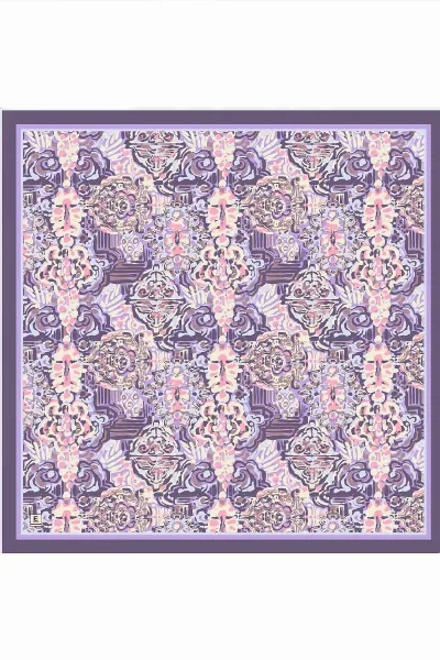 Lila 95x95 Cm Dijital Baskılı Valencia Desen Soft Eşarp 473343