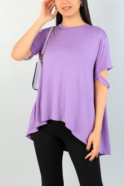 Lila Asimetrik Kesim Bluz 68661