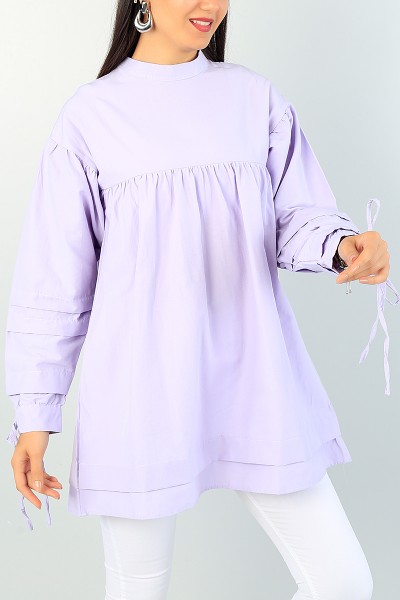 Lila Bağlamalı Kol Tunik 71863