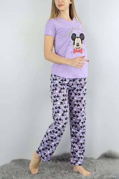 Lila Baskılı Bayan Pijama Takımı 54639