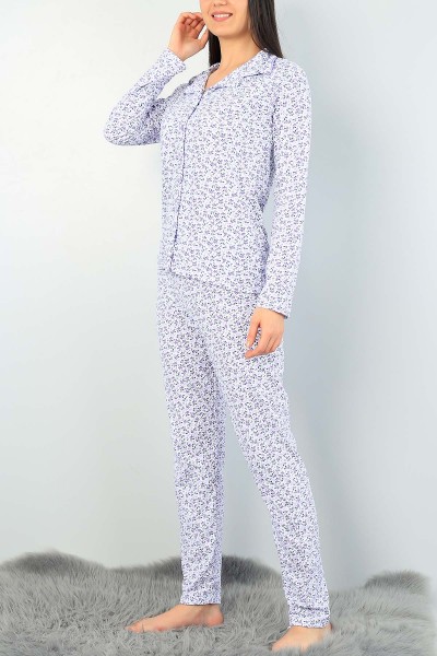 Lila Baskılı Bayan Pijama Takımı 61624