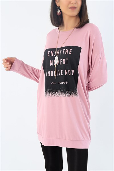 Lila Baskılı Likralı Tunik 32957