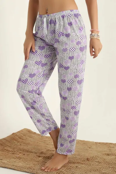 lila-desenli-beli-lastikli-pijama-alti-290465