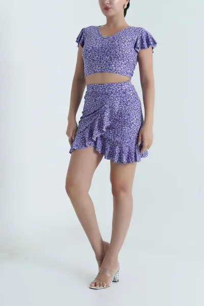 Lila Desenli Helen Kadın İkili Takım 481609