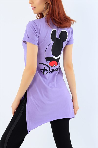 Lila Disney Baskılı Bayan Tişört 31271