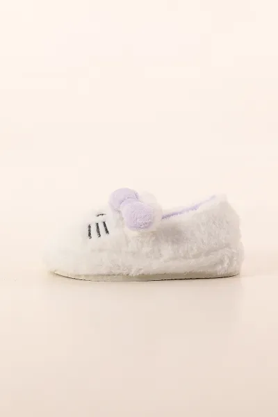 Lila Ekru ( 30 - 35 ) Peluş Figürlü Kız Çocuk Panduf 391086