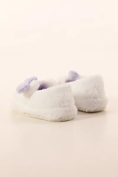 Lila Ekru ( 30 - 35 ) Peluş Figürlü Kız Çocuk Panduf 391086