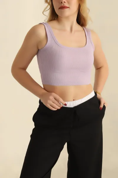 Lila Fitilli Likralı Atlet 248206