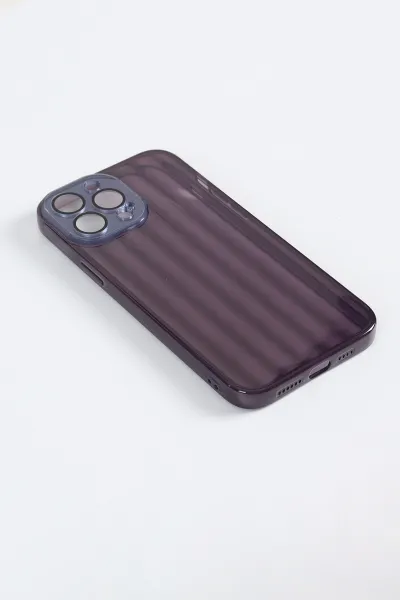 Lila iPhone 12 Uyumlu Kabarcık Serisi Zarif Şık Tasarım Slikon Telefon Kılıfı 343331