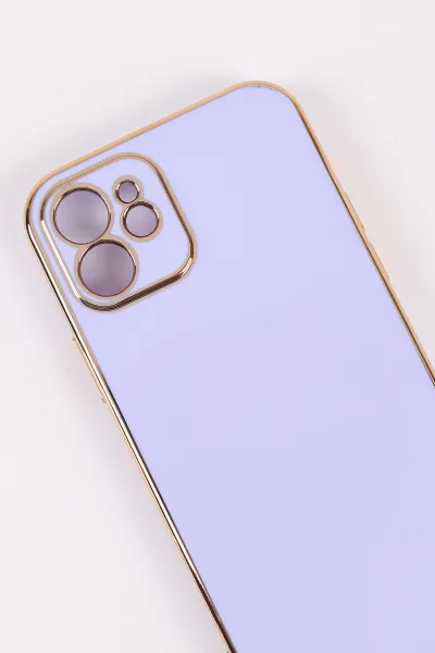 Lila İphone 12 Uyumlu Kamera Korumalı Tpu Silikon Telefon Kılıfı 467035
