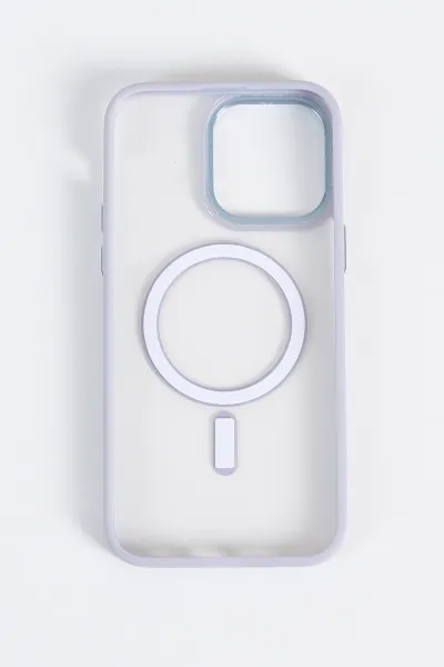 Lila İPhone 14 Pro Max Uyumlu Krom Magsafe Serisi Soft Tpu Slikon Telefon Kılıfı 349207