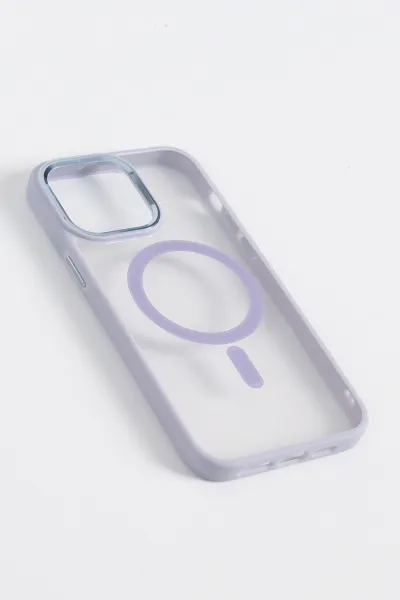 Lila İPhone 14 Pro Max Uyumlu Krom Magsafe Serisi Soft Tpu Slikon Telefon Kılıfı 349207