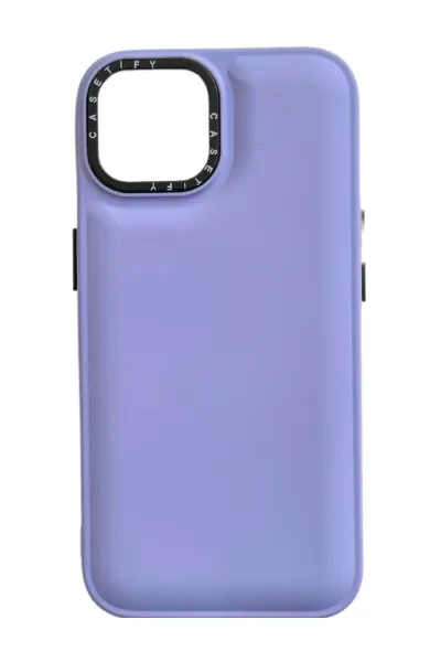 Lila iPhone 15 Pro Uyumlu Kabarcık Serisi Zarif Şık Tasarım Slikon Telefon Kılıfı 343443