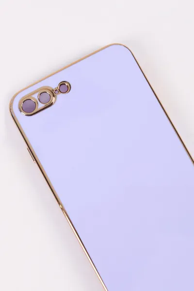 Lila İphone 8 Plus Uyumlu Kamera Korumalı Tpu Silikon Telefon Kılıfı 467025