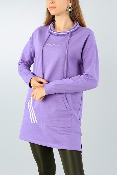 Lila Kanguru Cepli Tunik 43729