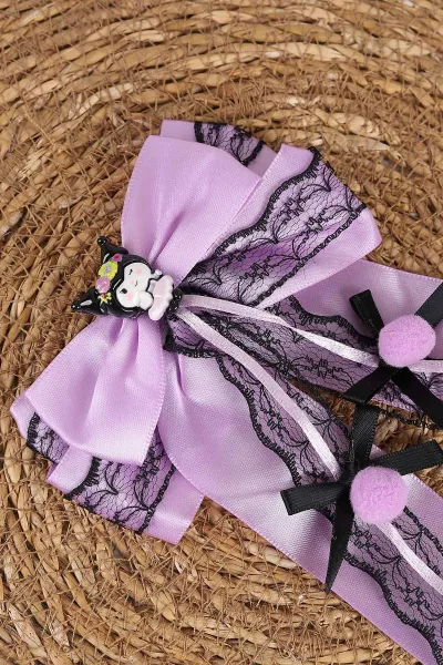 Lila Kuromi Figürlü Fiyonk Model Pens Toka 473835