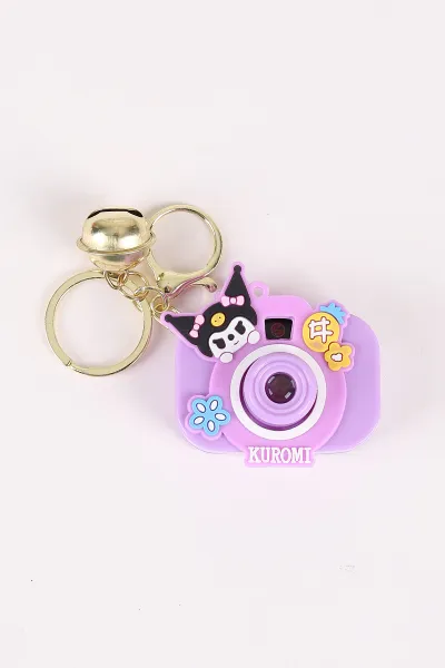 Lila Kuromi Figürlü Oyuncak Projeksiyonlu Fotoğraf Makinesi Anahtarlık ve Çanta Süsü 473928