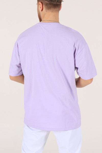 Lila Oversize Erkek Tişört 170997