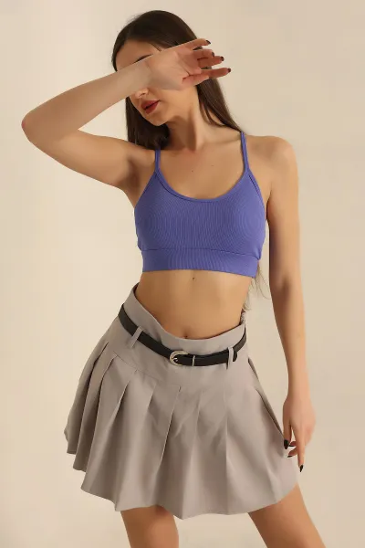 Lila Pedli Likralı Büstiyer 243101