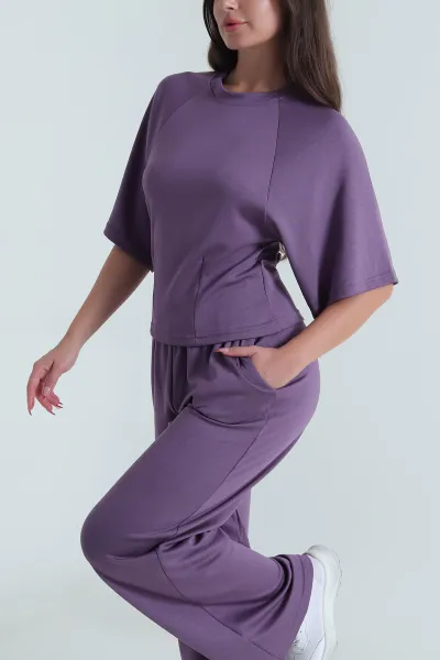 Lila Pensli Modal Kumaş Kadın İkili Takım 478266