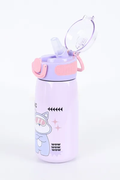Lila Pipetli Çelik Termos-Matara 470 Ml 393141