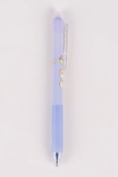 Lila Sevimli Karakterli Arkası Silgili Silinebilir Mavi Tükenmez Kalem 0.5 mm 474251