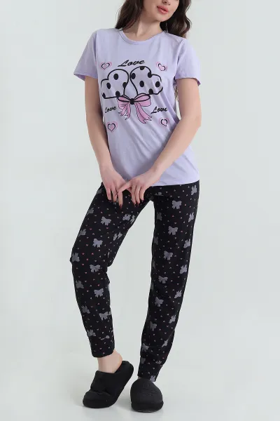 Lila Stella Viskon Kadın Pijama Takımı 434402