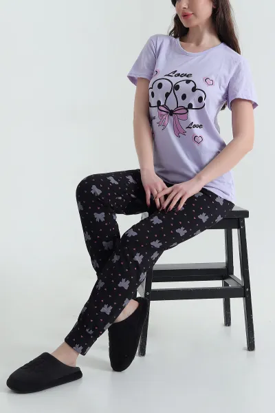 Lila Stella Viskon Kadın Pijama Takımı 434402
