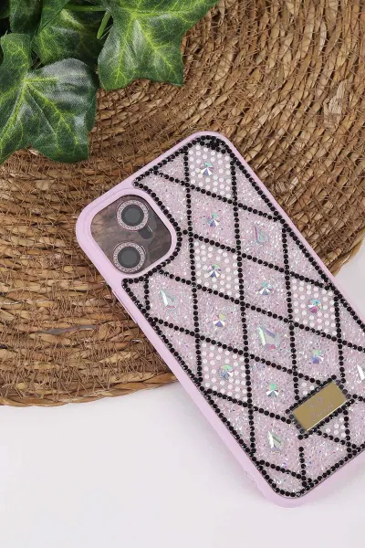 Lila TeknoCase İPhone 11 Uyumlu Dlr Diamond Case Serisi Lens Hediyeli Premium Sert Silikon Telefon Kılıfı 430339