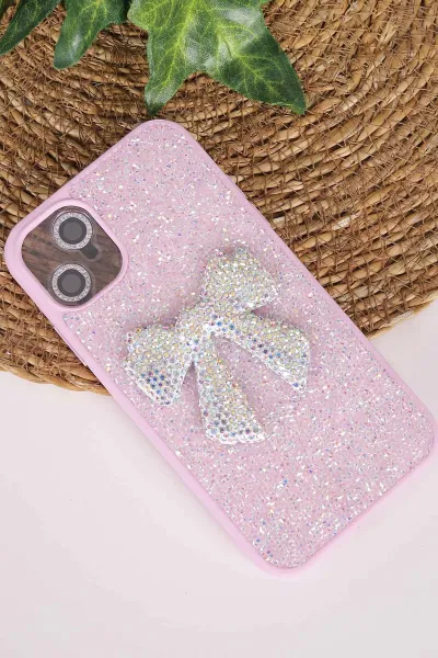 Lila TeknoCase İPhone 11 Uyumlu Nelly Diamond Serisi Taşlı Lens Hediyeli Sert Silikon Telefon Kılıfı 480920
