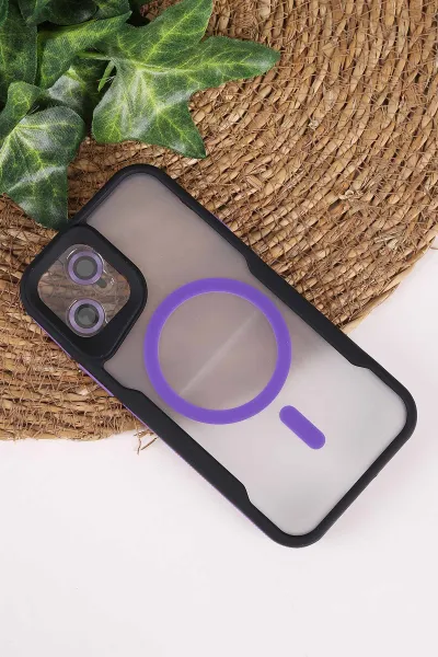 Lila TeknoCase İphone 12 Uyumlu Matte Guard Serisi Lens Korumalı Silikon Telefon Kılıfı 472441