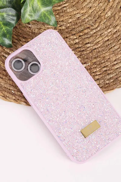Lila TeknoCase İPhone 13 Uyumlu Ella Diamond Case Serisi Lens Hediyeli Sert Silikon Telefon Kılıfı 457730