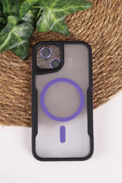 Lila TeknoCase İphone 13 Uyumlu Matte Guard Serisi Lens Korumalı Silikon Telefon Kılıfı 472448