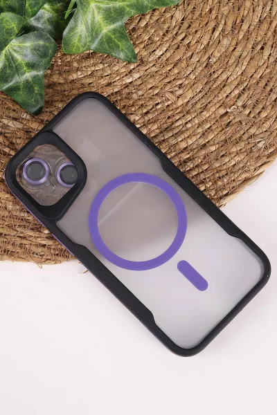Lila TeknoCase İphone 13 Uyumlu Matte Guard Serisi Lens Korumalı Silikon Telefon Kılıfı 472448